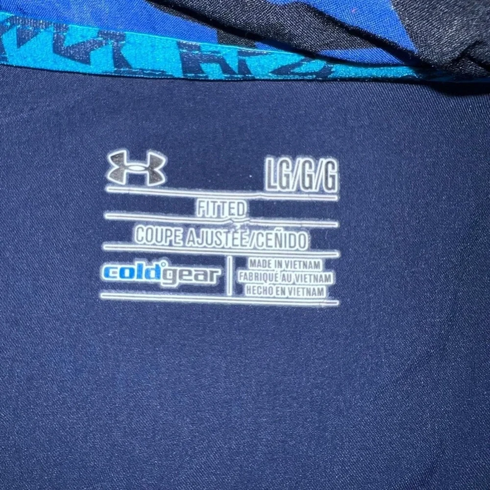 Under Armour Combine Jacket‎ Men's Size L Blue Camo Full Zip Cold Gear Athletic